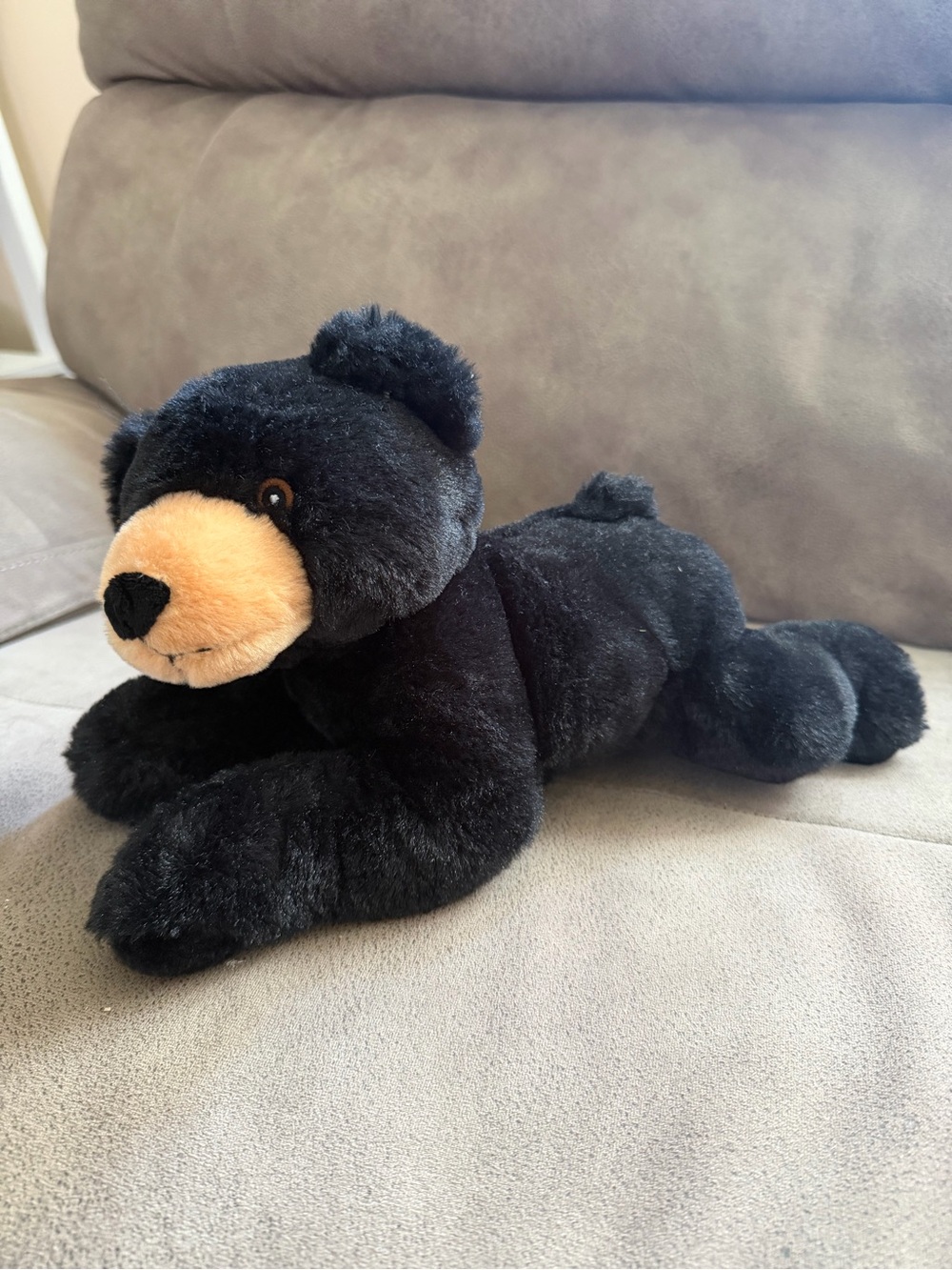 Wild Republic Plush Black Bear Stuffed Animal with Tan Muzzle - Soft Cuddly Toy